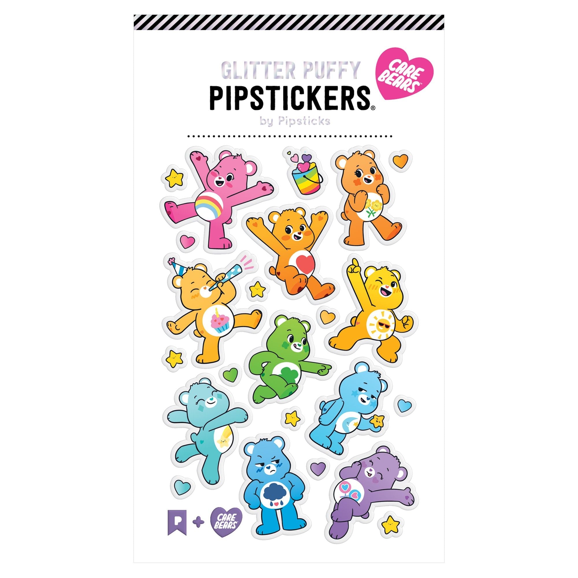 Stickers Glitter Cariñositos Arcoiris