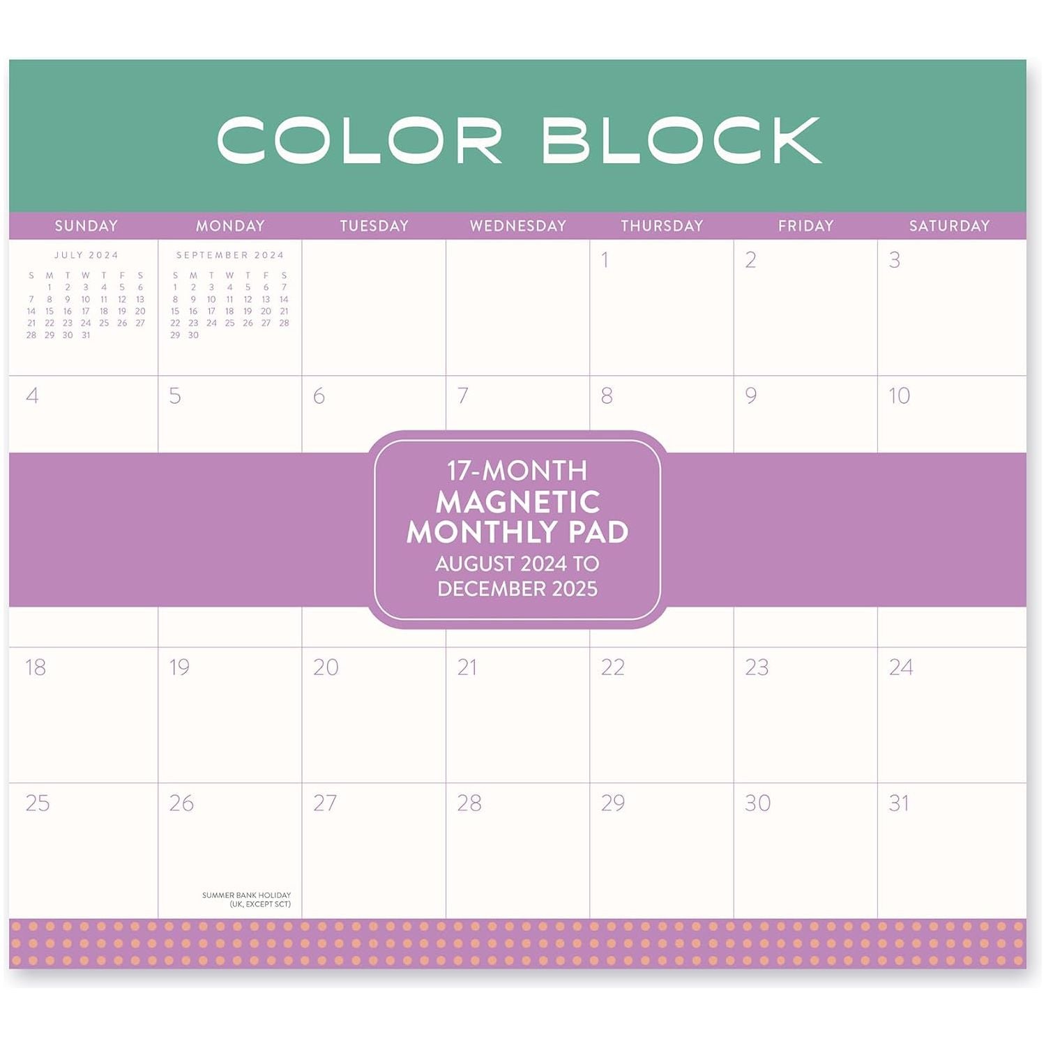 Calendario 2025 Color Block 17 Meses