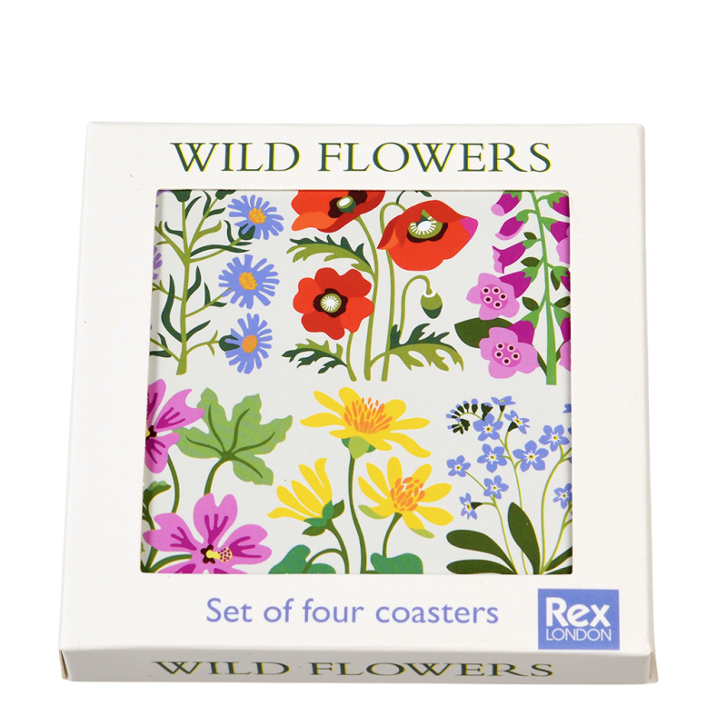 Set de 4 Posavasos Wild Flowers