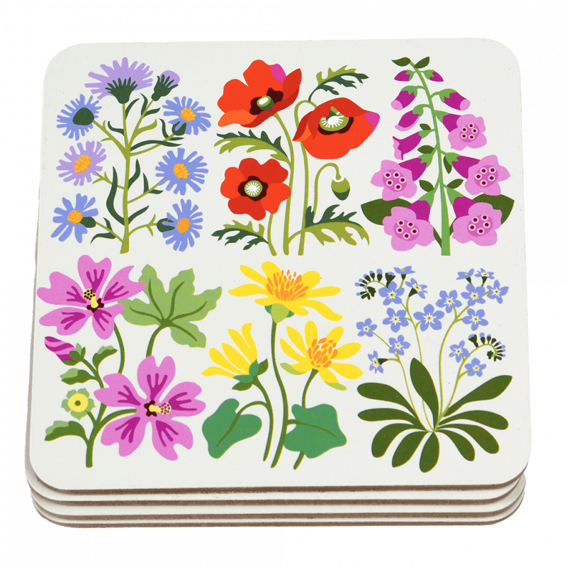 Set de 4 Posavasos Wild Flowers