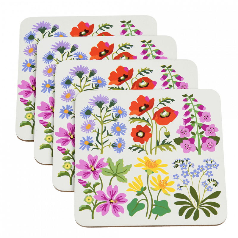 Set de 4 Posavasos Wild Flowers