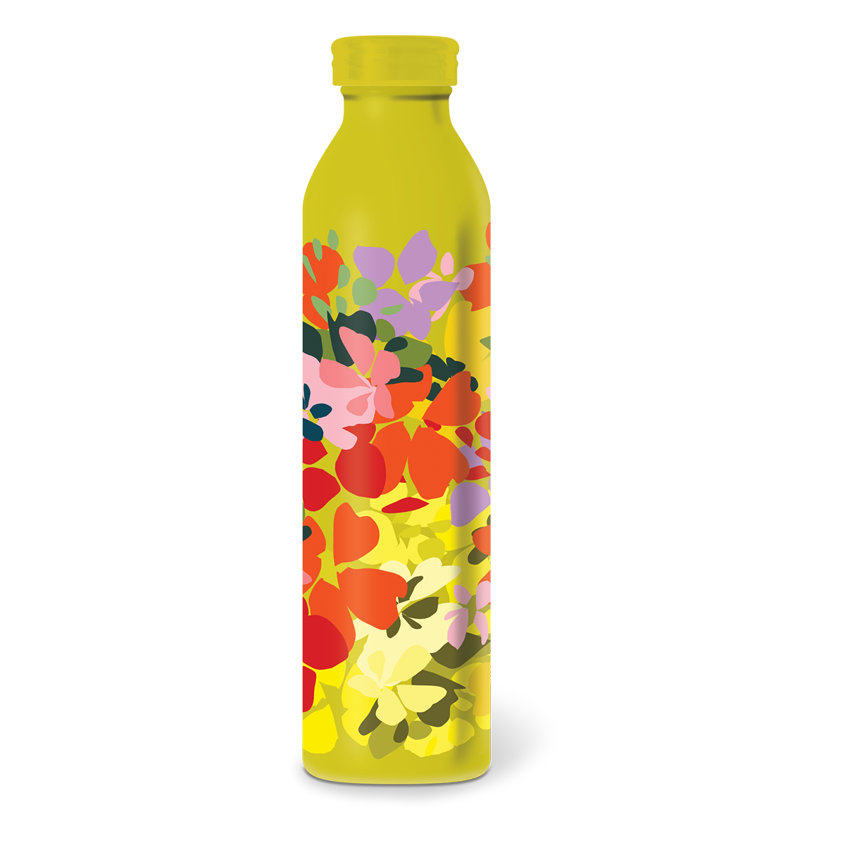 Botella Acero Inoxidable Floral Amarillo