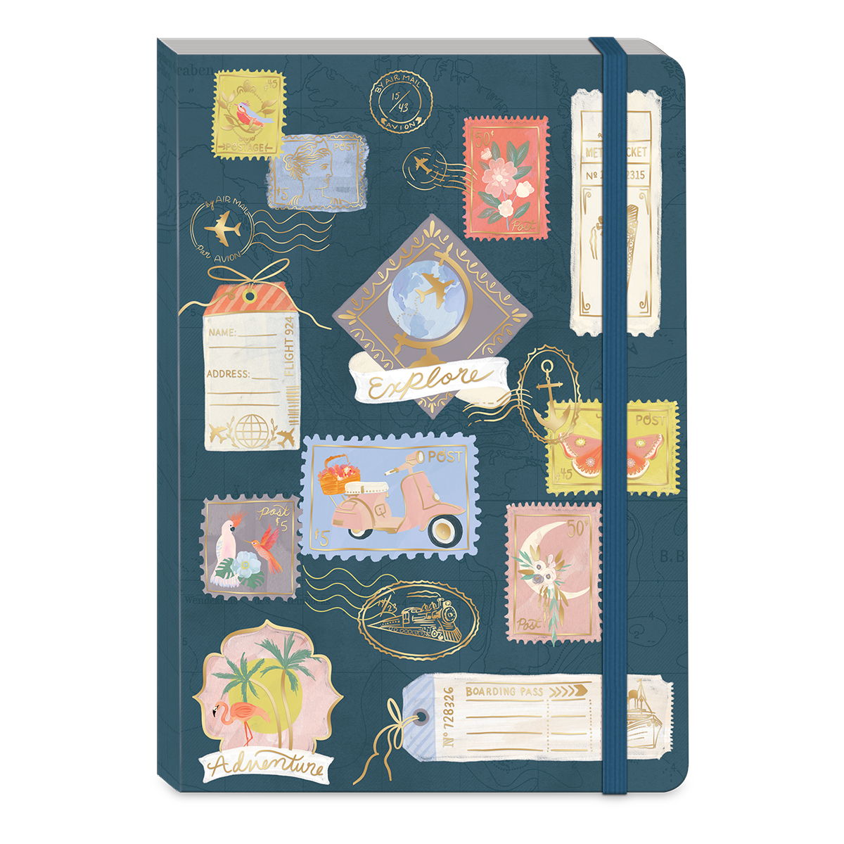 Libreta A6 Stamps Azul