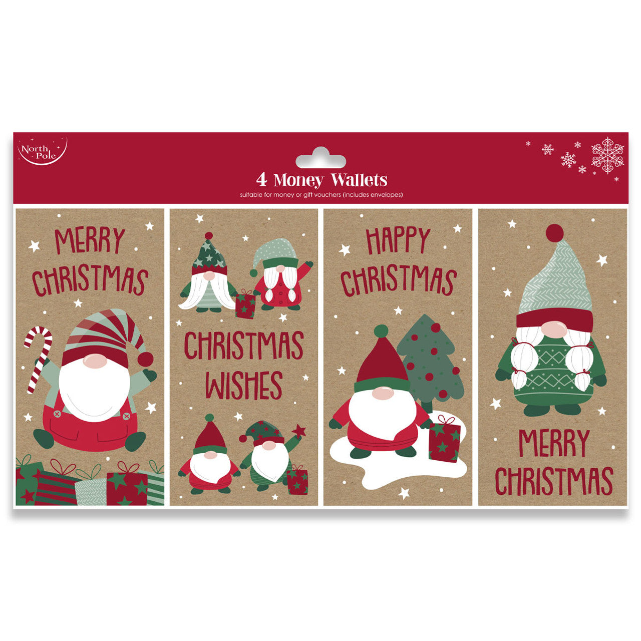 Set 4 Sobre Billete Navidad Elfos