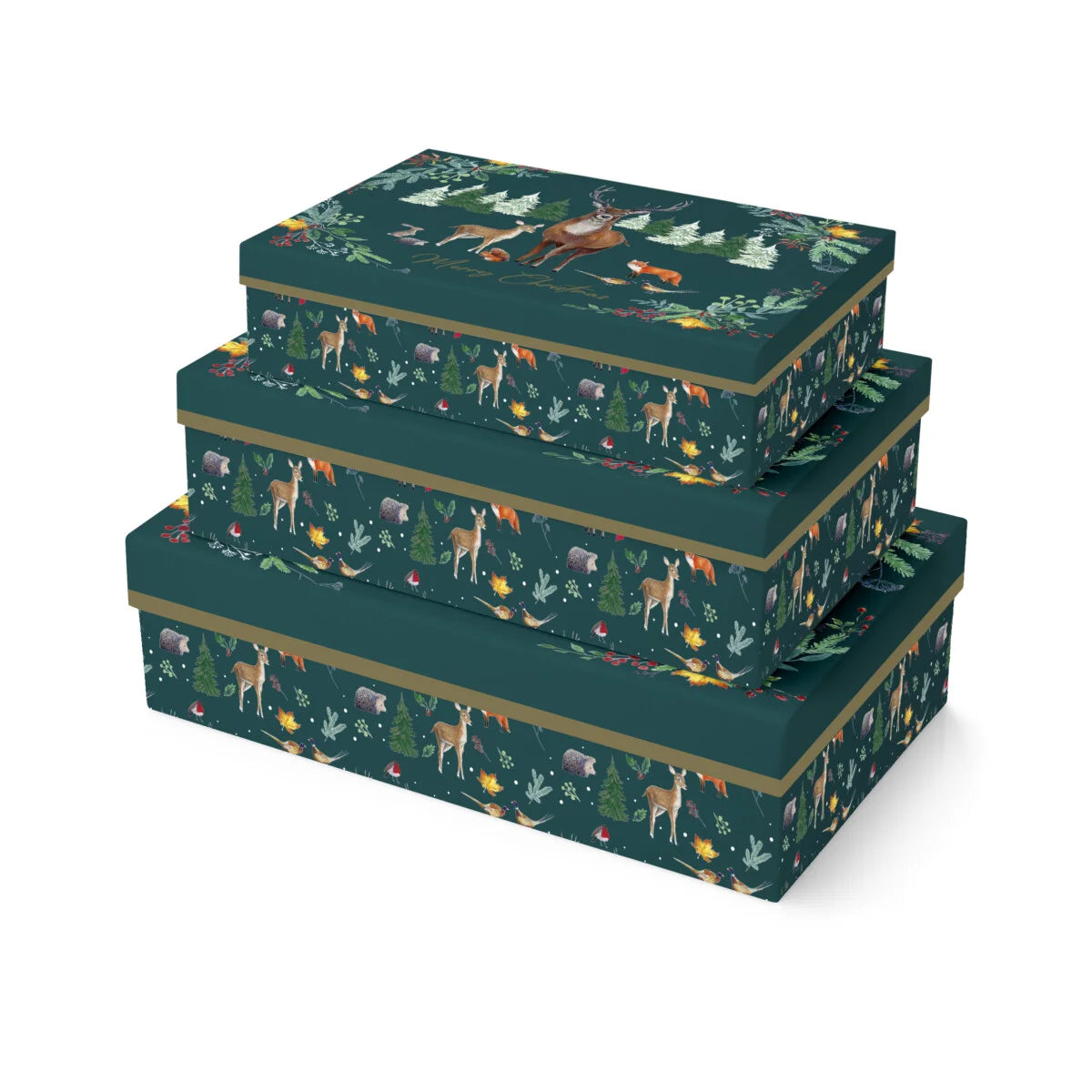 Caja Regalo Grande Navidad Woodland