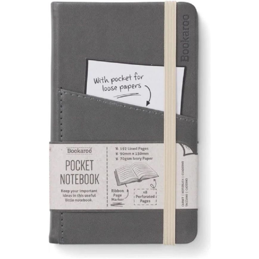 Libreta con Bolsillo Gris