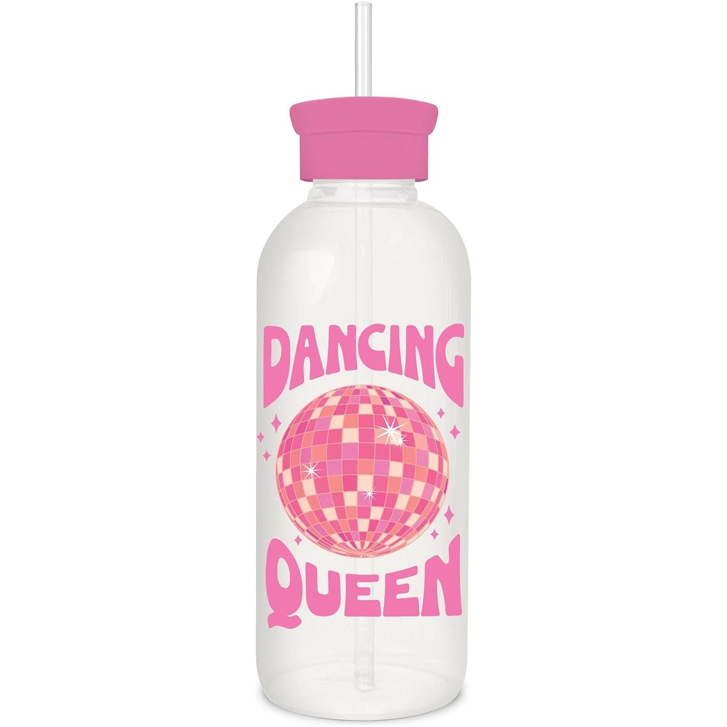 Botella de Vidrio con Bombilla Dancing Queen