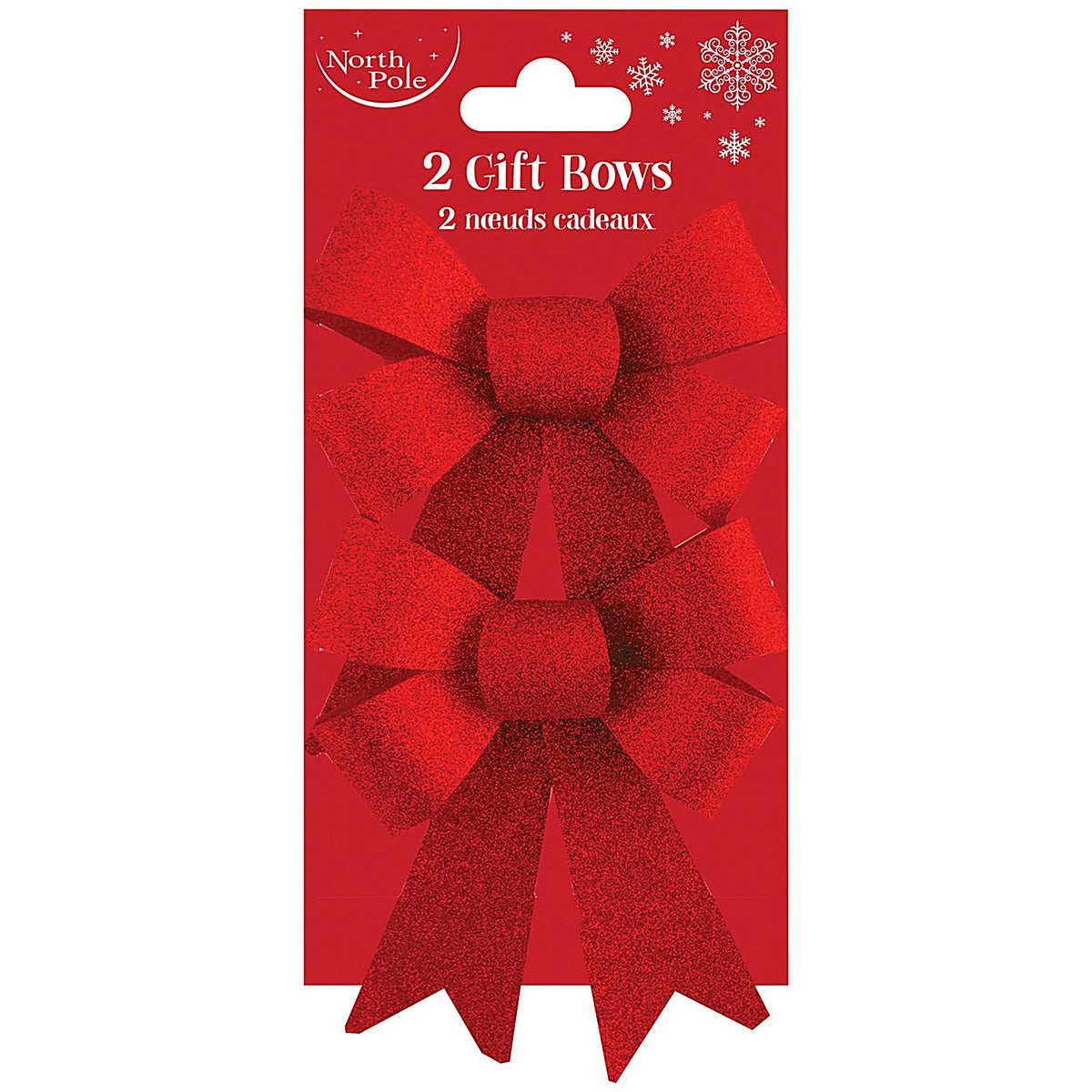 Set 2 Cintas Regalo Glitter Navidad Roja