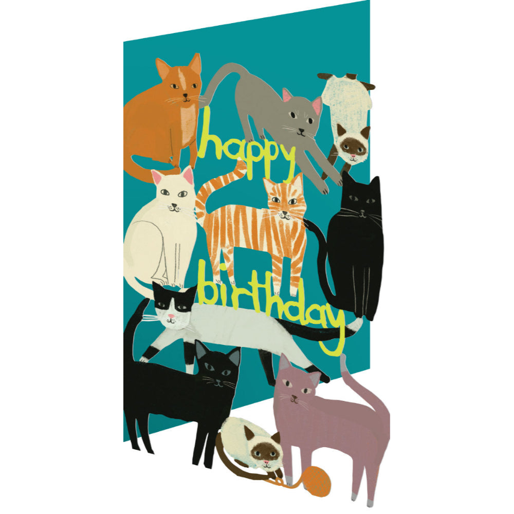 Tarjeta con Sobre Cumpleaños Gatos