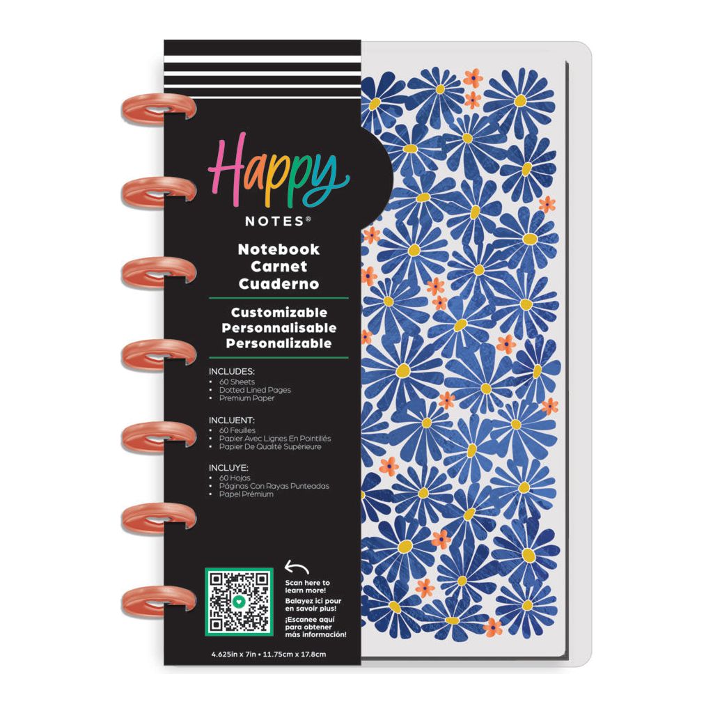 Cuaderno Mini Flores Azules