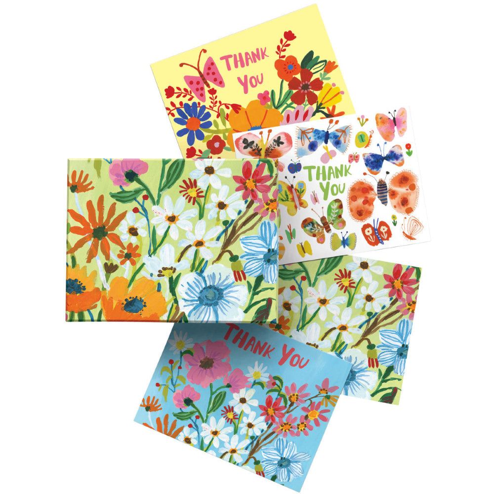 Set de 8 Tarjetas y Sobres Flower Field