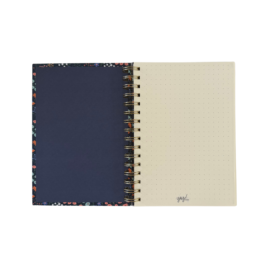 Cuaderno Mediano Floral Azul