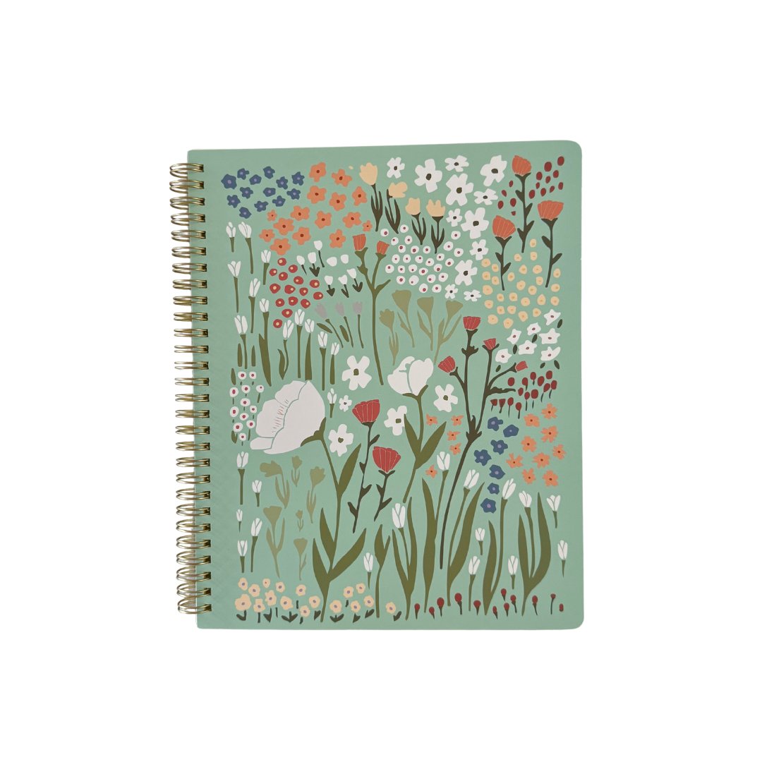 Cuaderno Grande Azul Floral