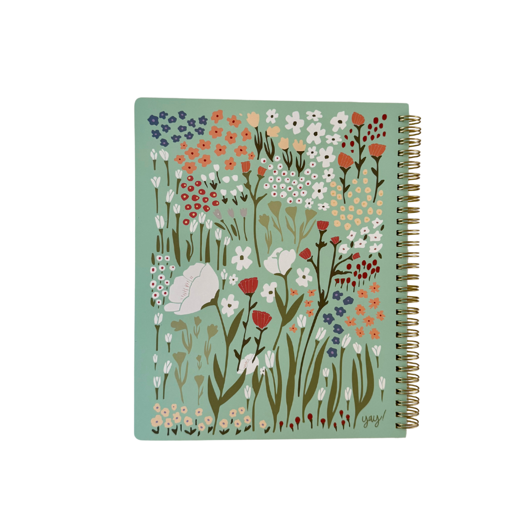 Cuaderno Grande Azul Floral