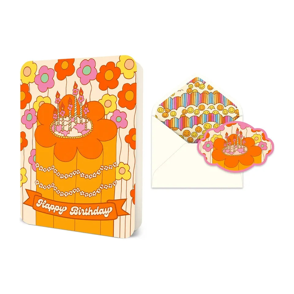 Tarjeta con Sobre Blooming Bithday Cake