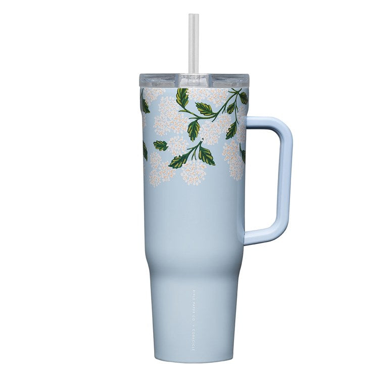 Vaso Acero Inoxidable con Bombilla Rifle Paper Hortensias