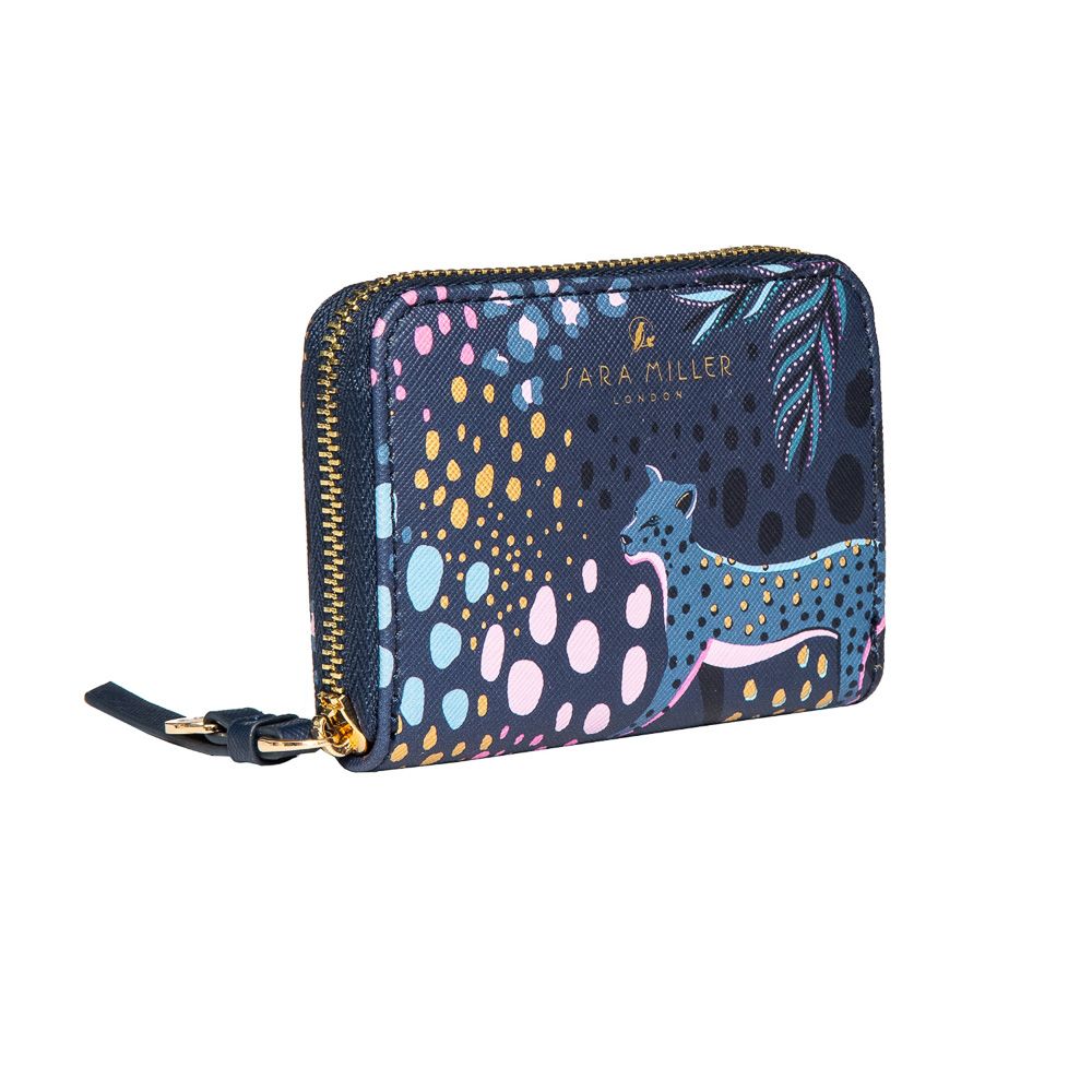 Billetera Chica Sara Miller Midnight Tahiti Leopard