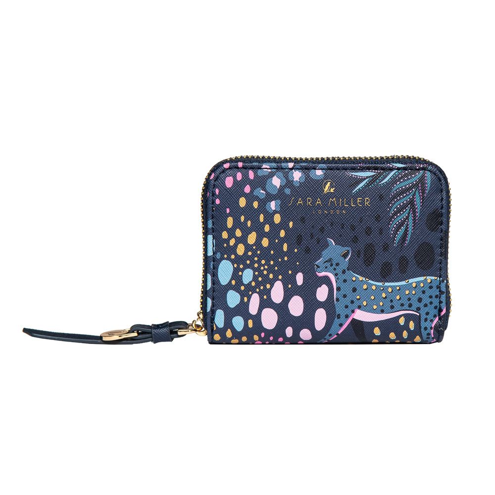 Billetera Chica Sara Miller Midnight Tahiti Leopard