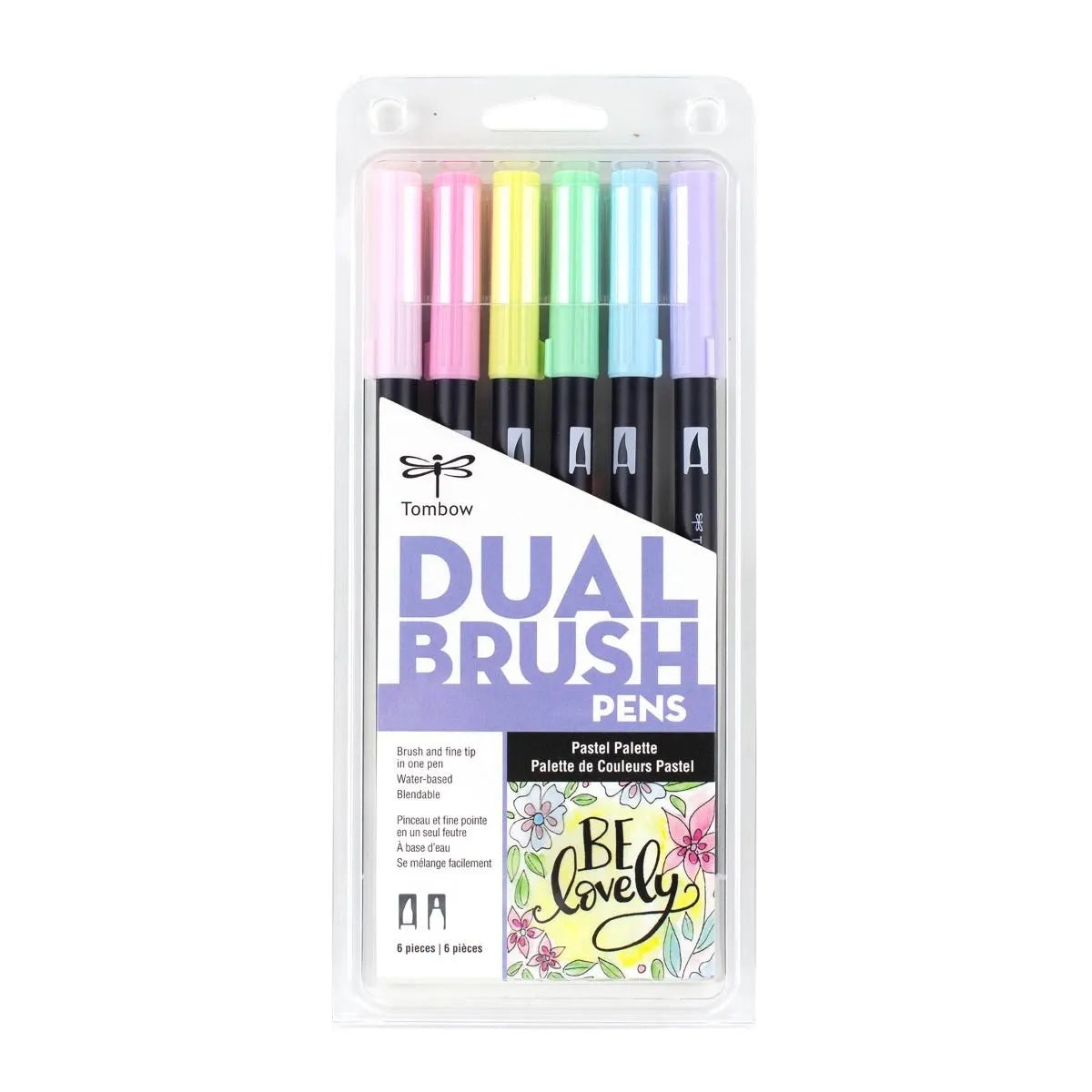 Estuche 6 rotuladores color pastel dual brush